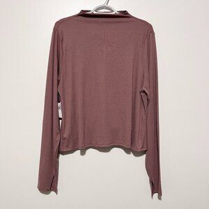 Old Navy Womens Ultralite Mock Neck Rib Knit Top Size 2X Purple Soft Girl Lounge